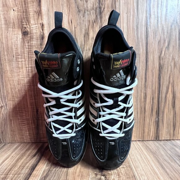 Adidas Team Signature 619 Mens Football Cleats Reggie Bush Black White Size 10.5 - Picture 4 of 7